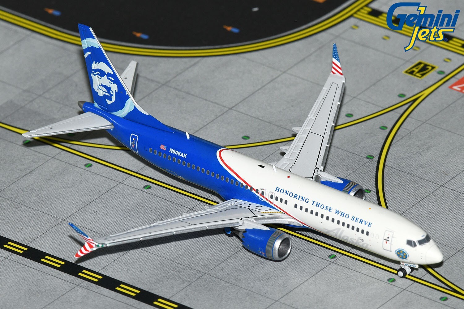 Alaska Airlines Boeing 737 MAX 8 N806AK GeminiJets GJASA2258 1:400 IN STOCK