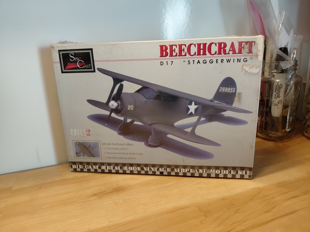 BEECHCRAFT Model D17 STAGGERWING Spec Cast Die Cast Metal NEW SEALED Model Kit