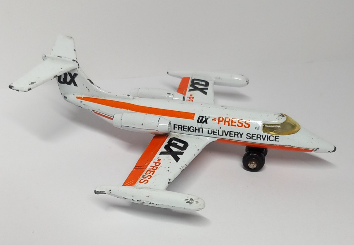 Matchbox Lesney SkyBusters Lear Jet Press Freight Courier Jet Plane Diecast 1973