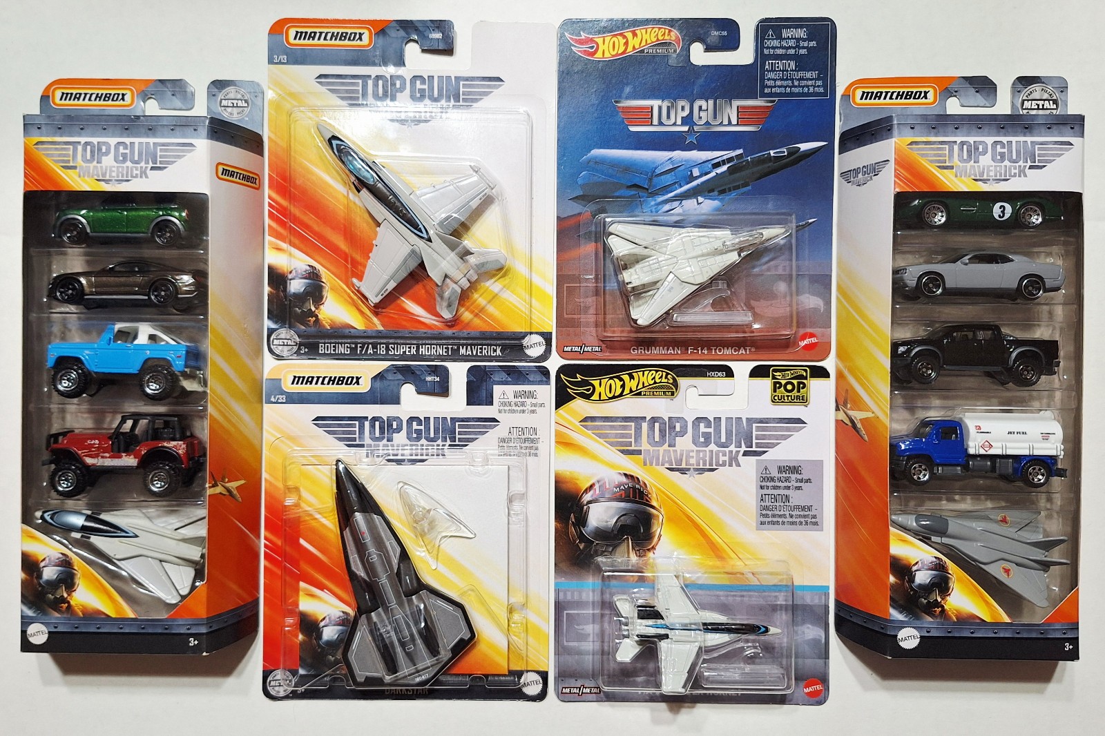 TOPGUN MAVERICK LOT 🔥 HOTWHEELS Premium/MATCHBOX Skybusters & 5paks – LOT Of 6!