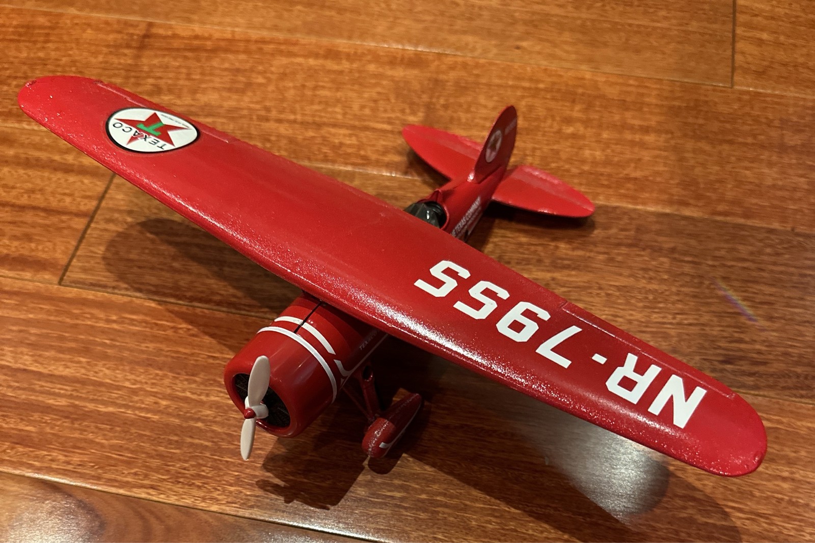 Texaco Texaco 5 NR7955 Die-cast Airplane Model Vintage Gas & Oil Red White