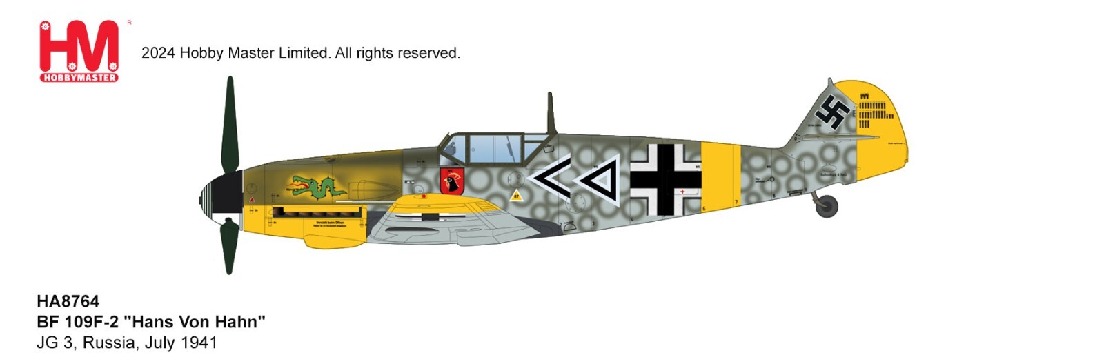 BF 109F-2 JG 3 RUSSIA “HANS VON HAHN” JULY 1941 – HOBBY MASTER HA8764 1/48