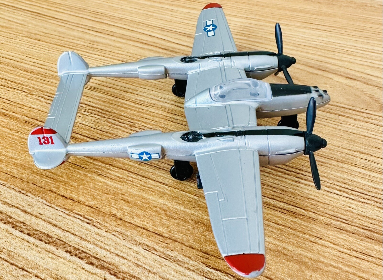Toys R Us True Heroes Diecast Lockheed Martin P-38 Lightning 4 x 5” Airplane Toy