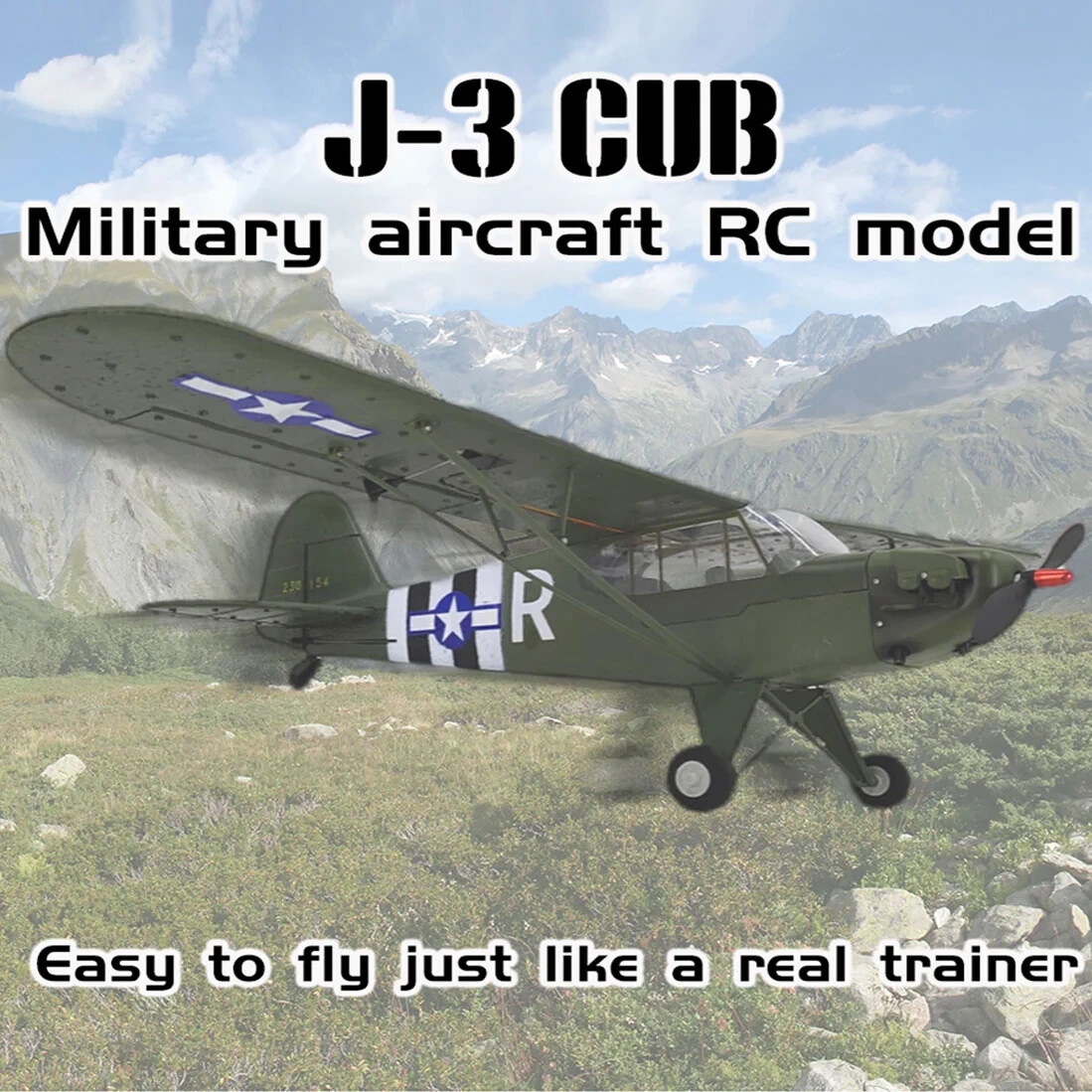 Remote Control Airplane WWII Trainer RC plane Military 1:16 Scale 4CH RTF Piper