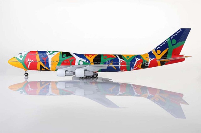 L2022 SQ Wings 747-300 1/200 Model ZS-SAJ South African Airways