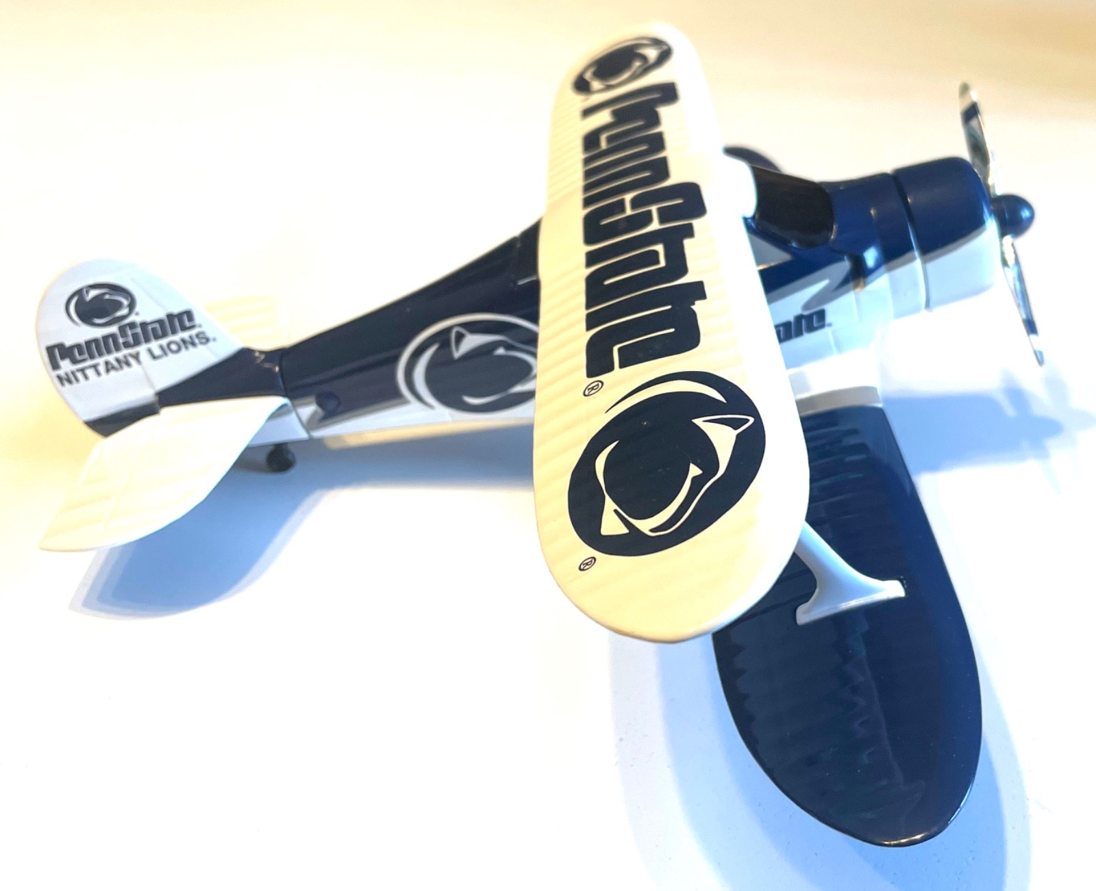 PENN STATE BEECHCRAFT D17 STAGGERWING DIE CAST METAL AIRPLANE BANK