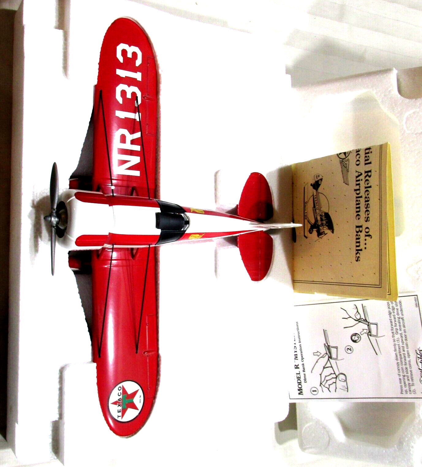 1997 ERTL Wings of Texaco 1930 Ravel Air Model R Mystery Ship Diecast Coin Bank
