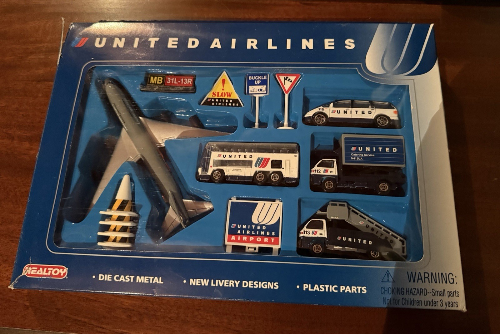 United Airlines Airport Playset By Realtoy Vintage 1999 Diecast Open Box