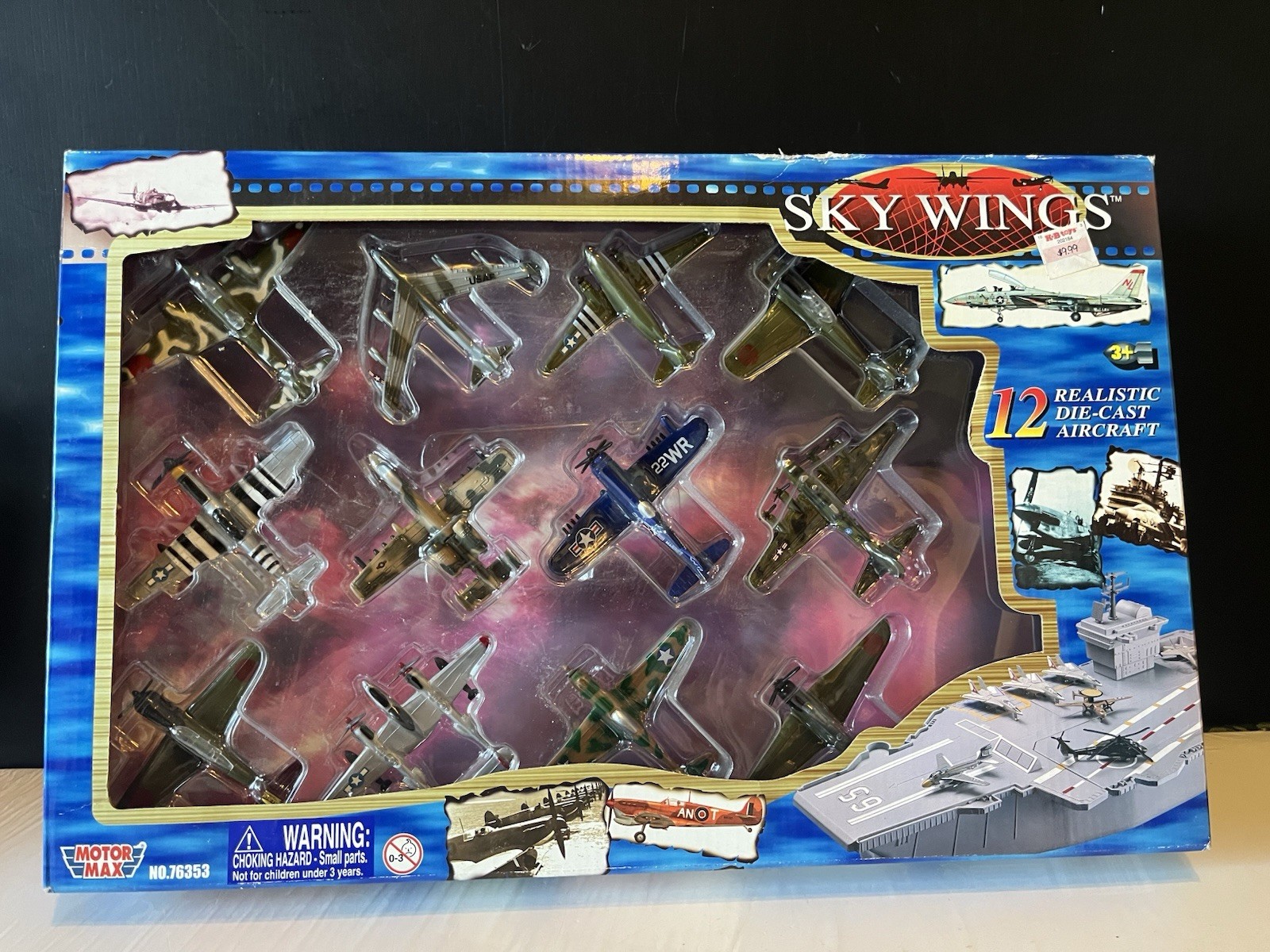 Motor Max 12 Sky Wings Die Cast Military Airplanes #76353 NOS SEALED