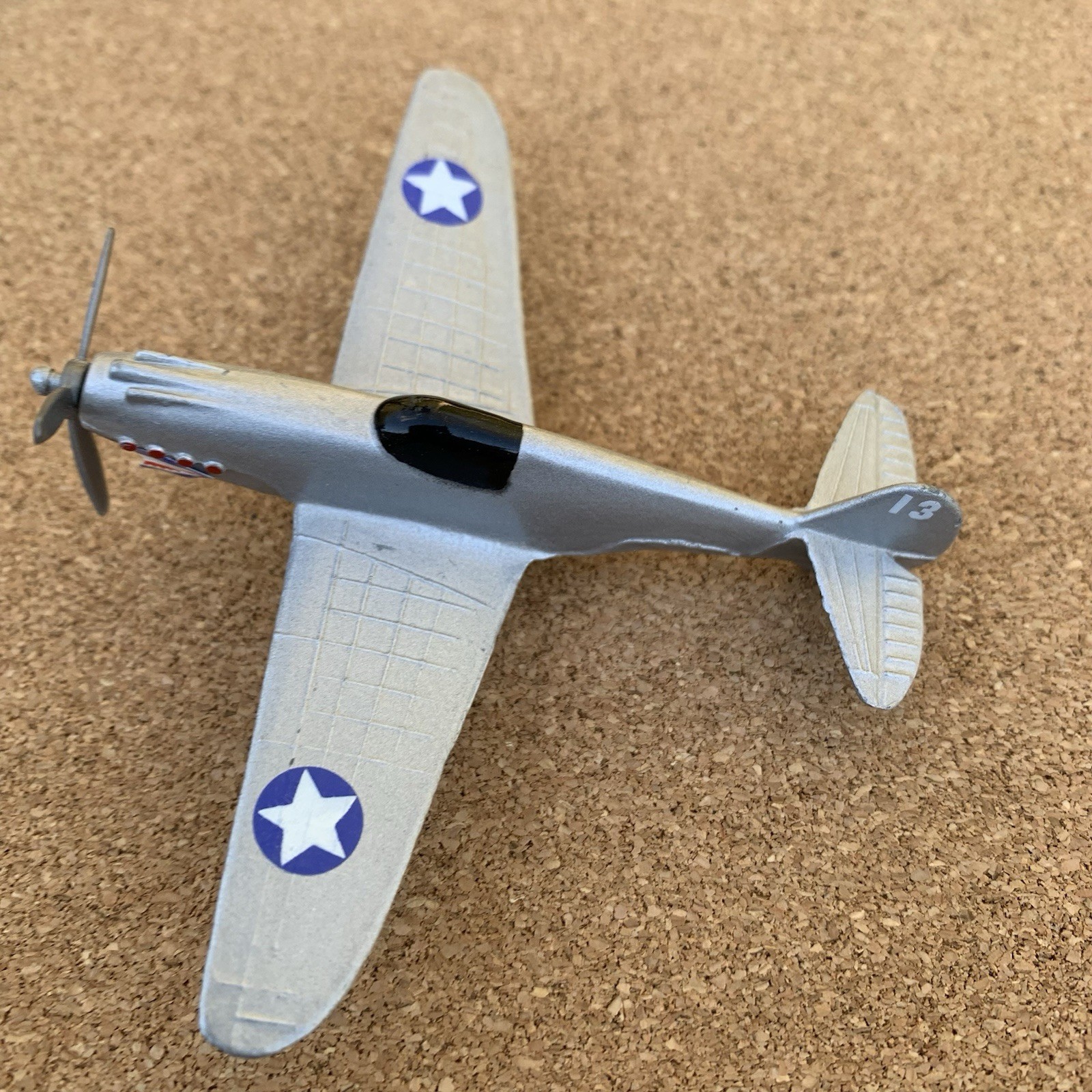 Dyna-Flites P-40 Flying Tiger Silver US Military Fighter Plane A136 3.75”