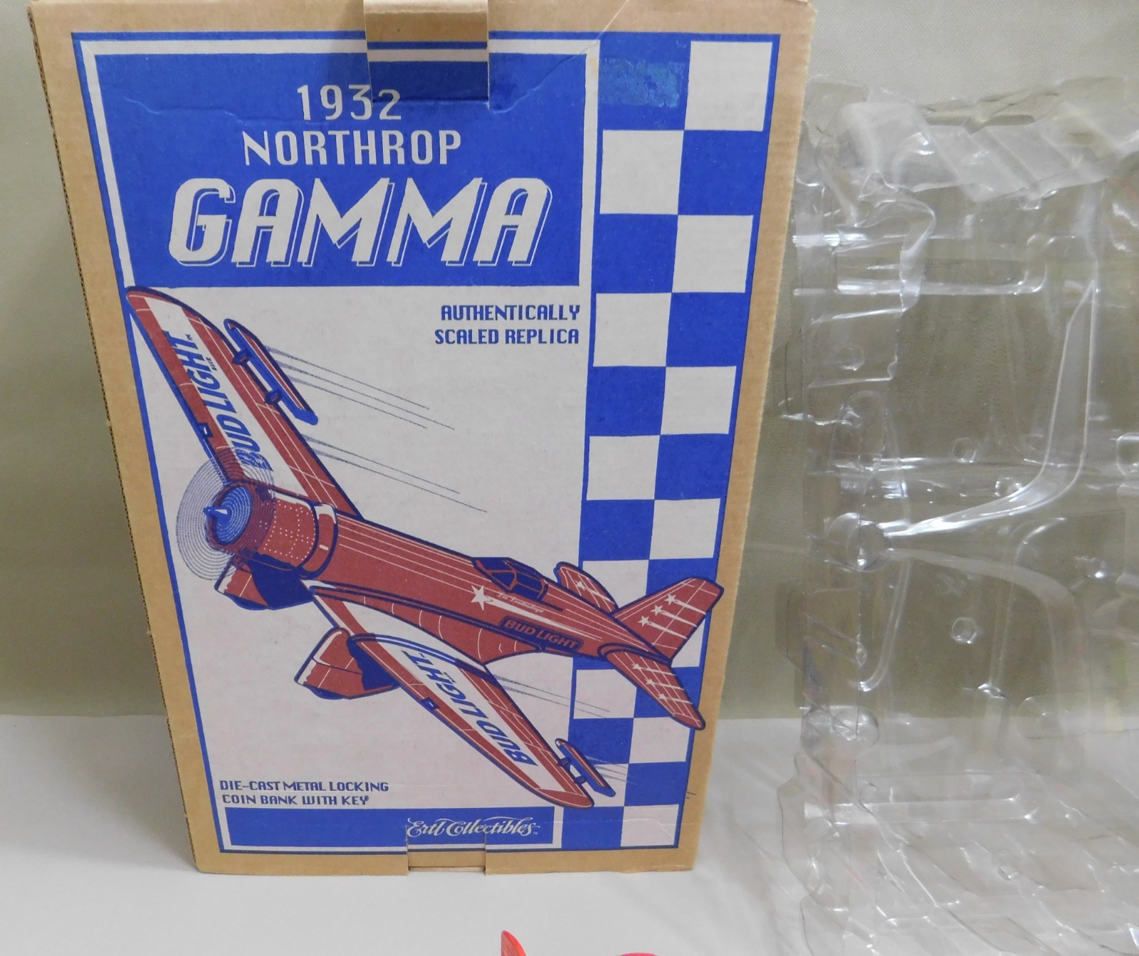 1932 Northrop Gamma Bud Light Racing Airplane Die Cast Bank Ertl 1995 F241