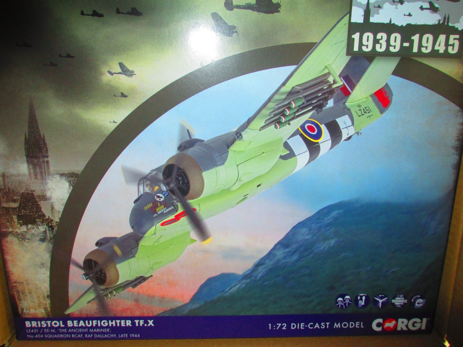 CORGI 1:72 BRISTOL BEAUFIGHTER TF.X LZ451/EE-M THE ANCIENT MARINER 404 SQN RCAF