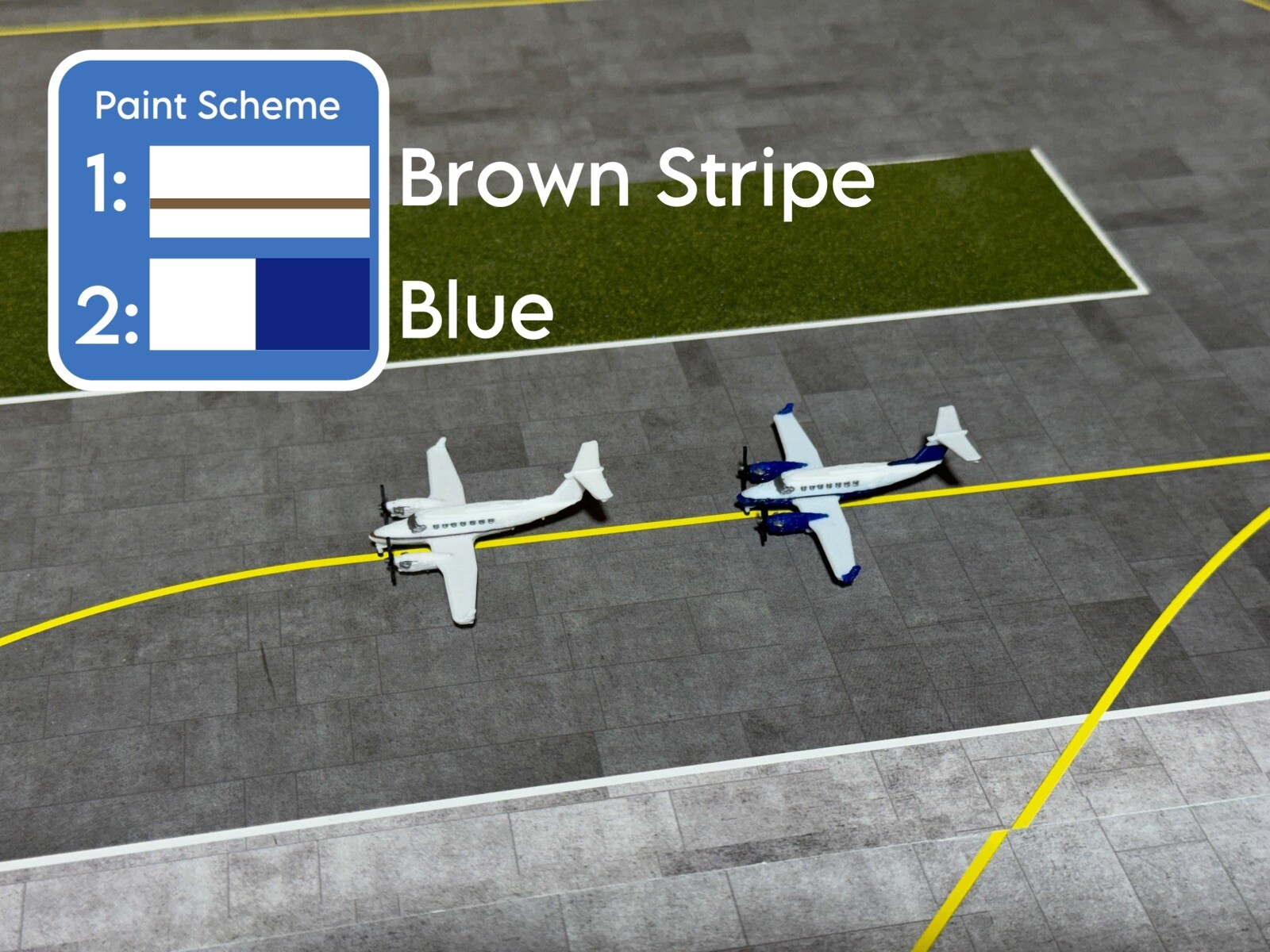 1:400 Scale Jetset Models 2x Beechcraft B350 (Brown+Blue livery)