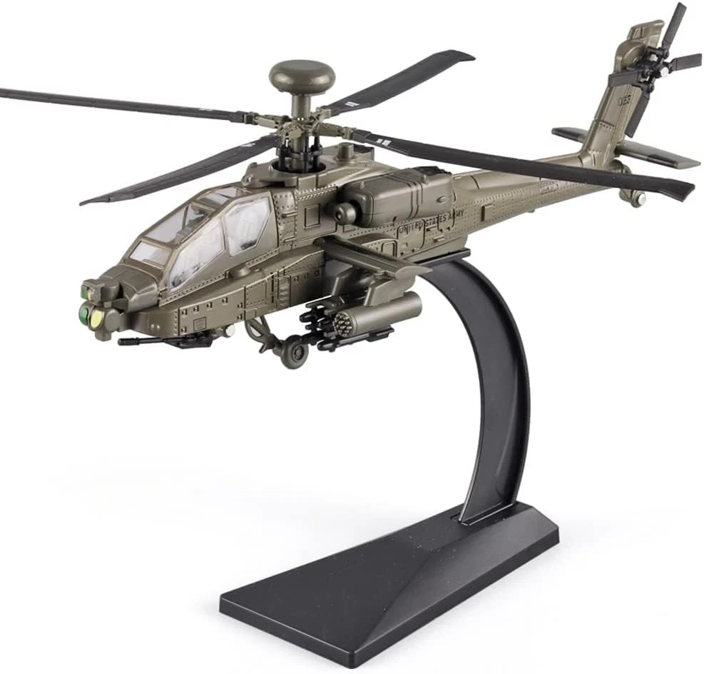 AH-64 Longbow Apache Helicopter Model Airplane, Diecast Metal Military Attack
