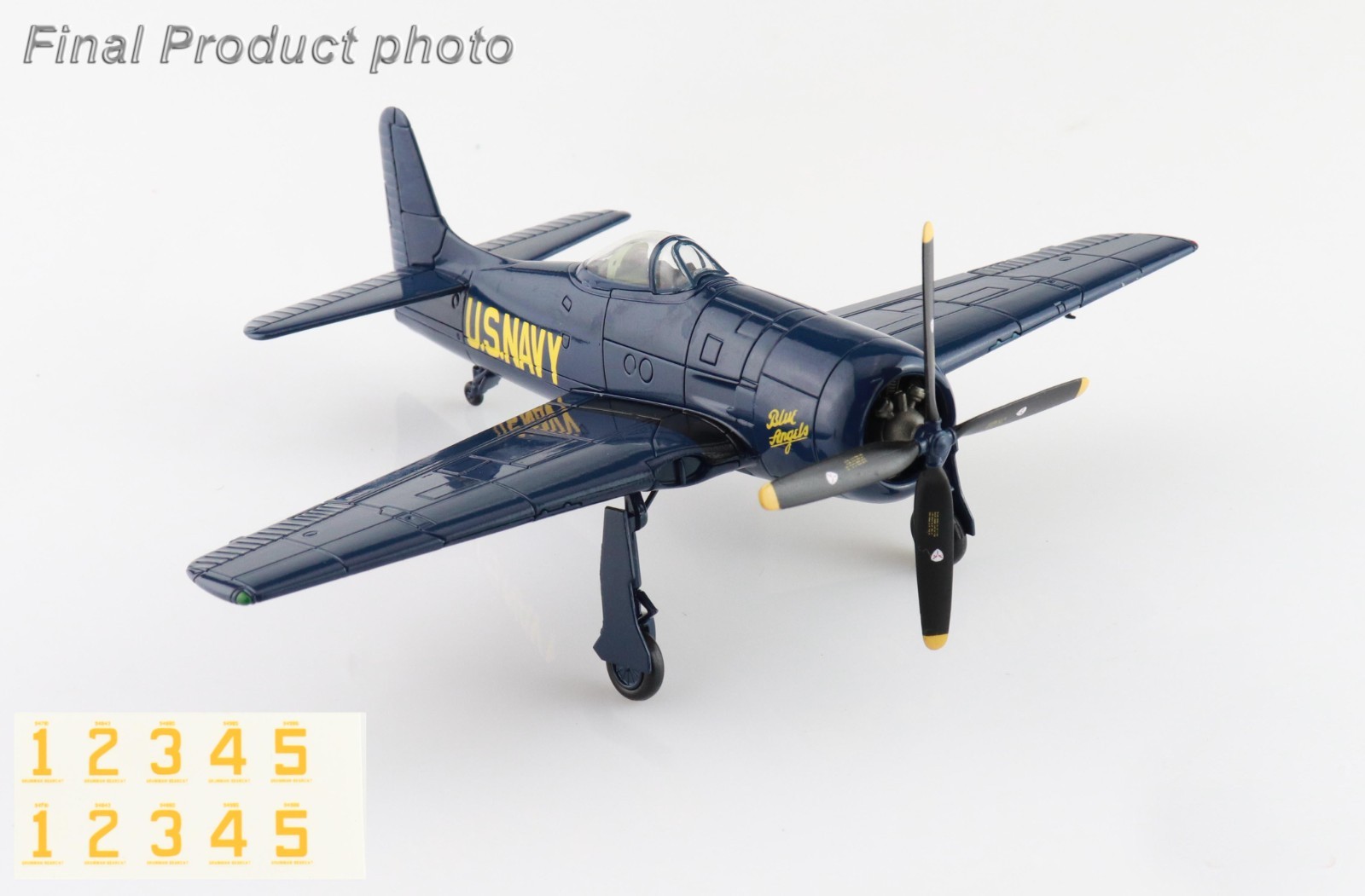 Hobby Master Skymax 1/72 SM1012 Grumman F8F Bearcat USN Blue Angels w decals 1-5