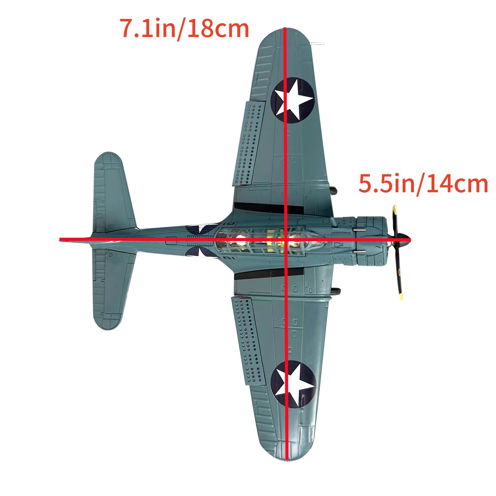 1/72 Scale Diecast SBD Dauntless Dive Bomber WWII Fighter Aircraft 14cm
