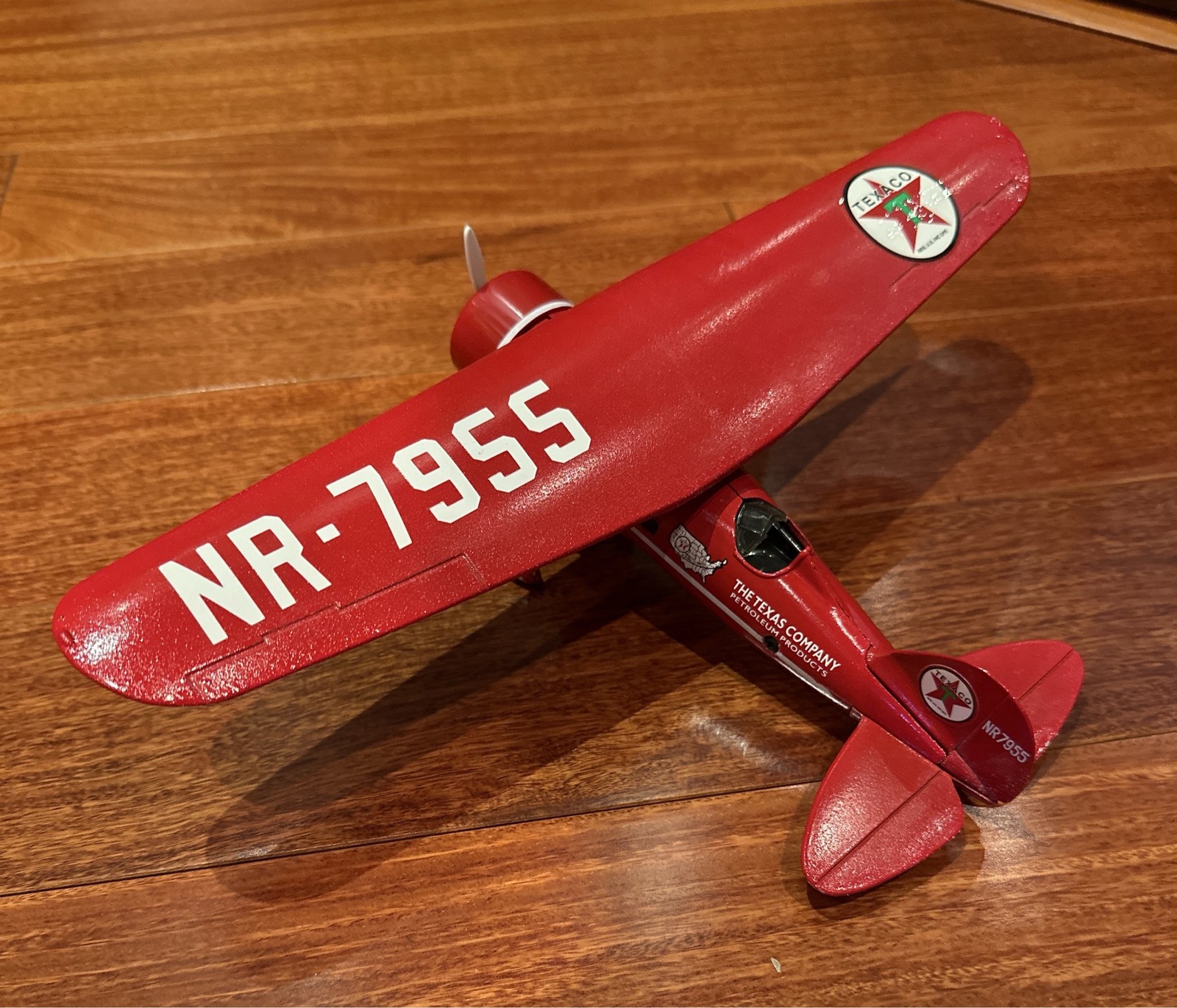 Texaco Texaco 5 NR7955 Die-cast Airplane Model Vintage Gas & Oil Red White