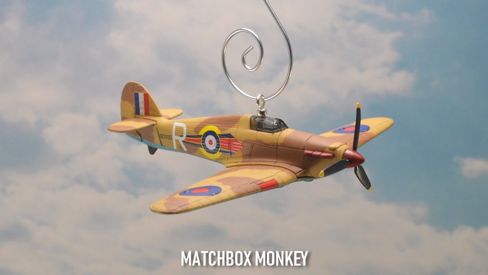RAF No. 92 Squadron Hawker Hurricane Airplane Aircraft Christmas Tree Ornament