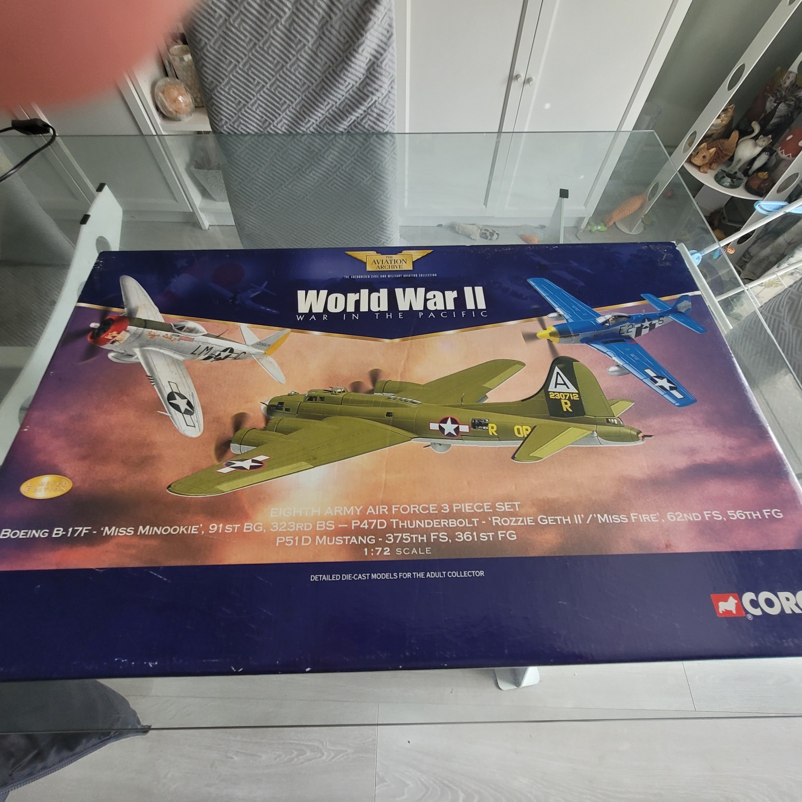 CORGI AA99126 War in the Pacific 3 aircraft set. B17F , P47D , P51D.