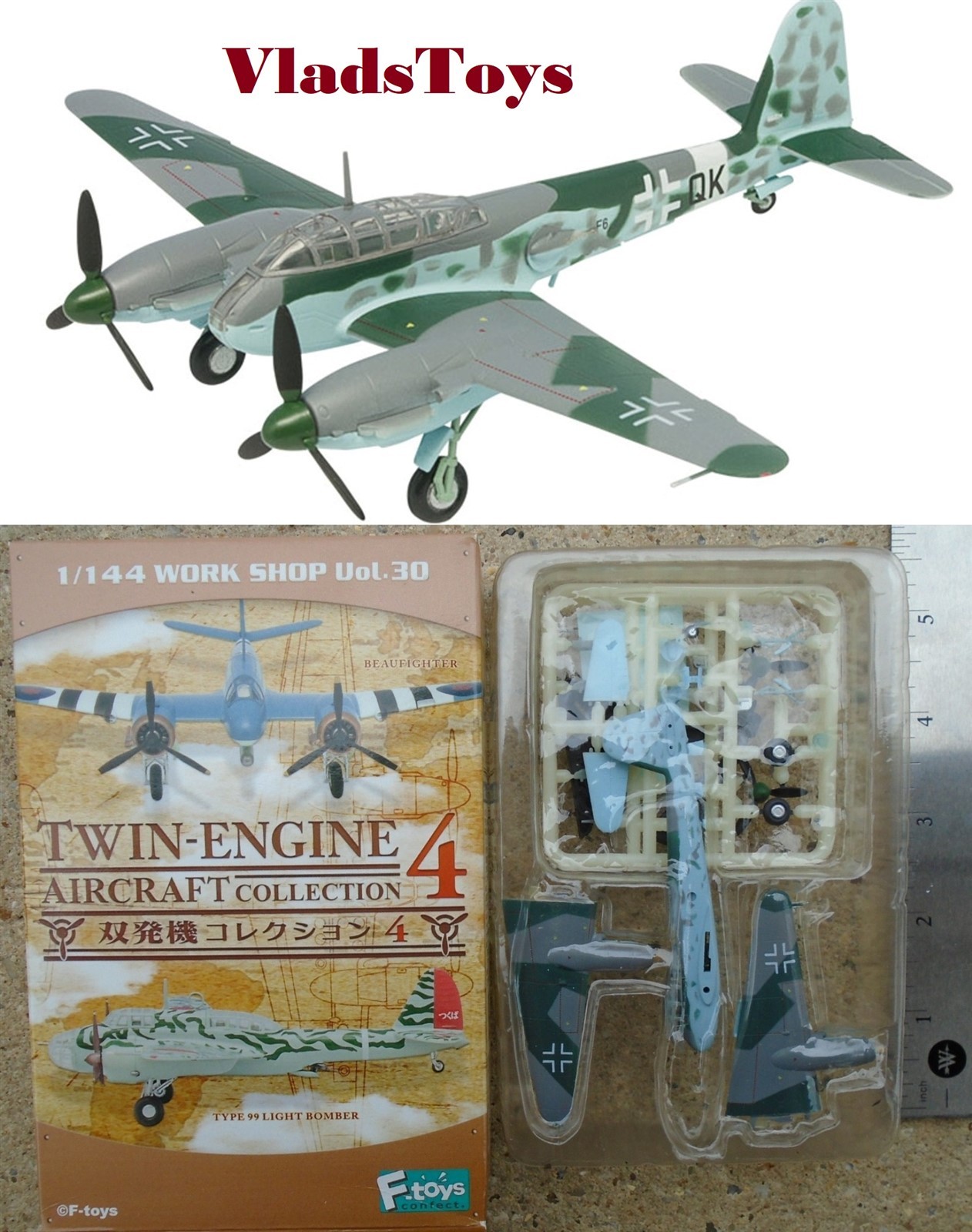 F-Toys 1/144 Twin-engine #4 Me 410 Hornisse German 122 long range recon (3B)