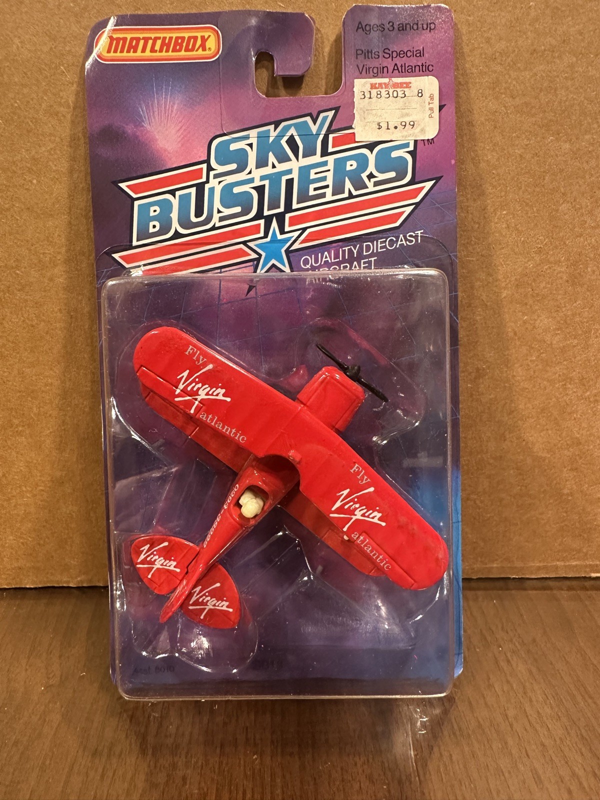 1989 Matchbox Sky Busters Pitts Special Virgin Atlantic SB18 New in Package Z100