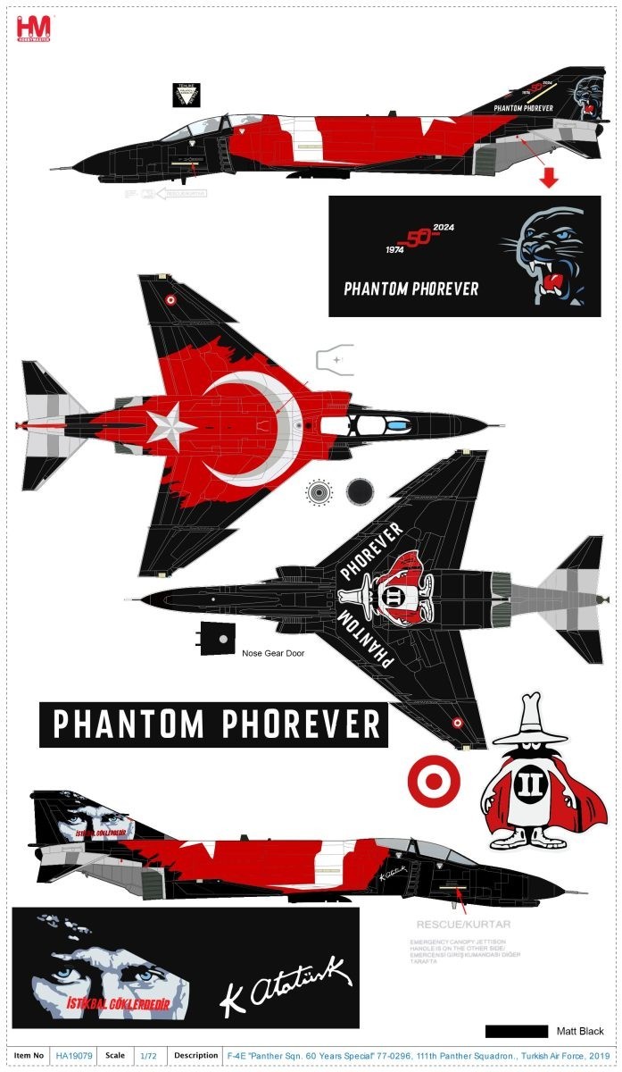 Hobby Master HA19079 Phantom II F-4E “50th Years of Turkish AF” 77-0303, 2024*