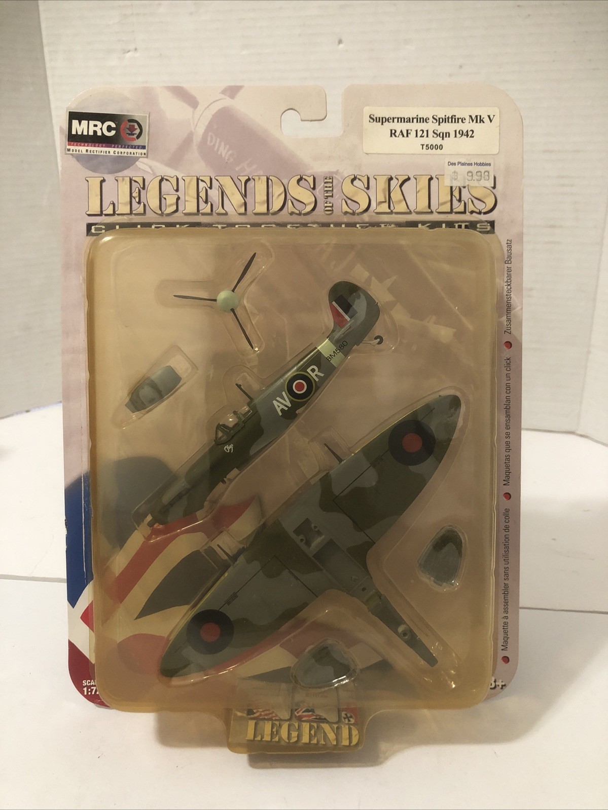 MRC LEGENDS OF THE SKYS T5000 Supermarine Spitfire MK V RAF 121 Sqn 1942