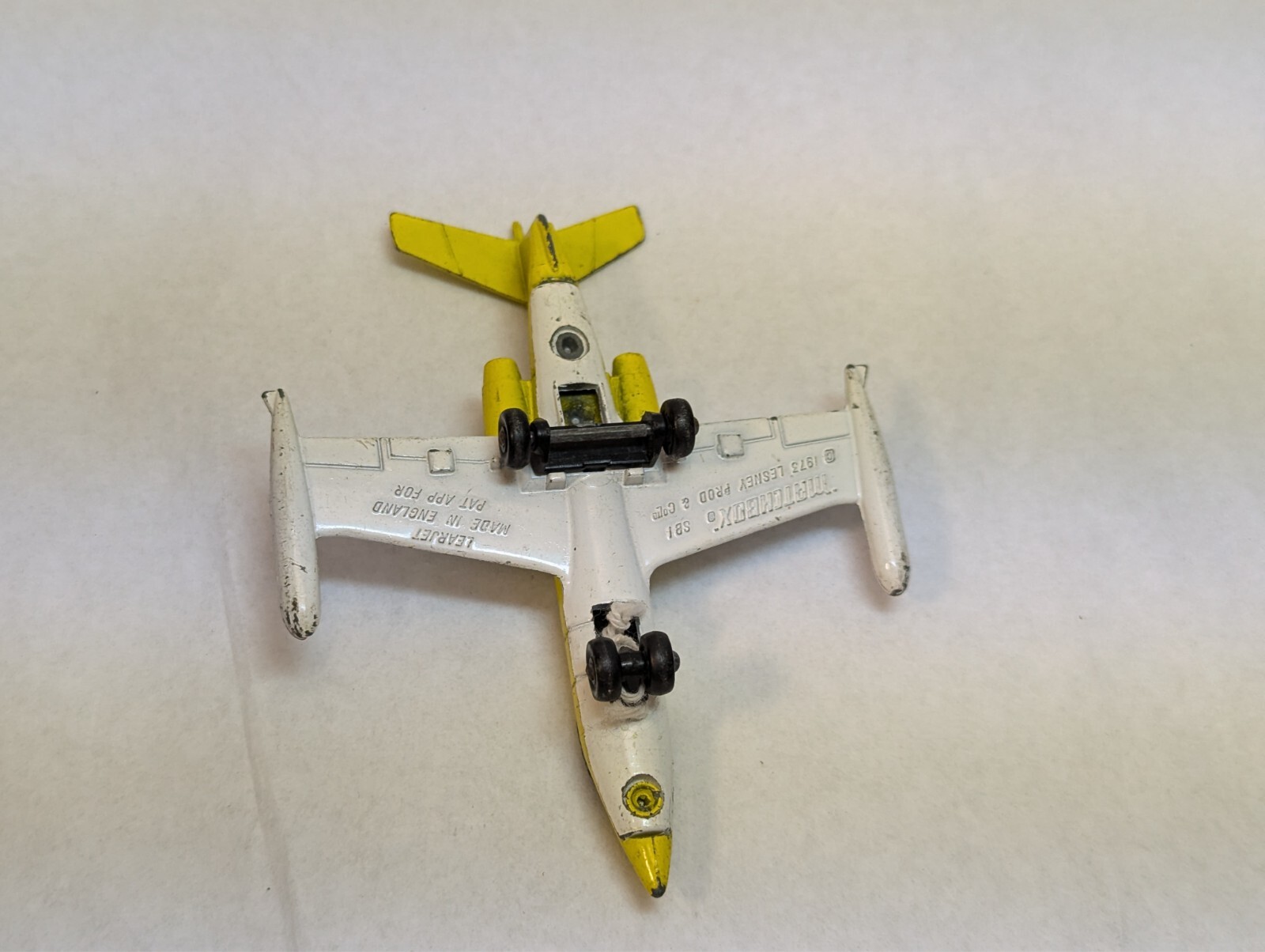 Vintage 1973 Lesney Matchbox LearJet D-ILDE Jet Diecast Toy Plane Made England