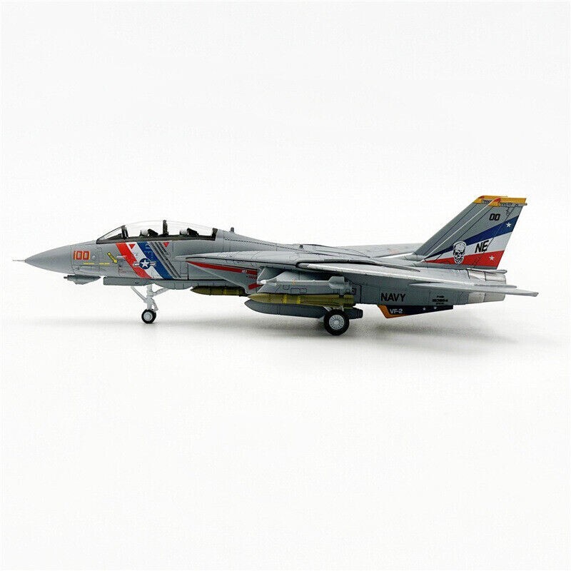 1:100 F-14D Bounty Hunter Squadron VF-2 Fighter Model Diecast Military Aircraft