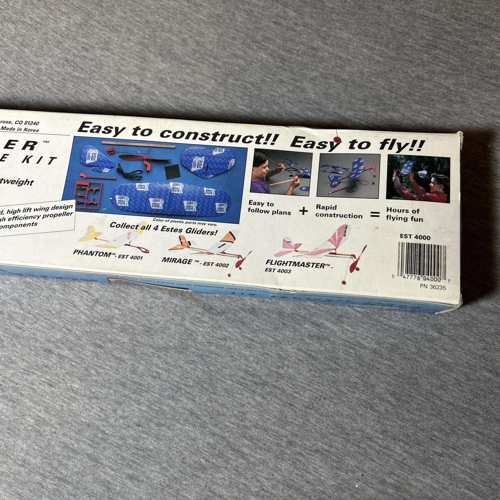 Estes Light Glider Model Airplane Kit Free Flight Hi-Lite Est 4000 Sealed
