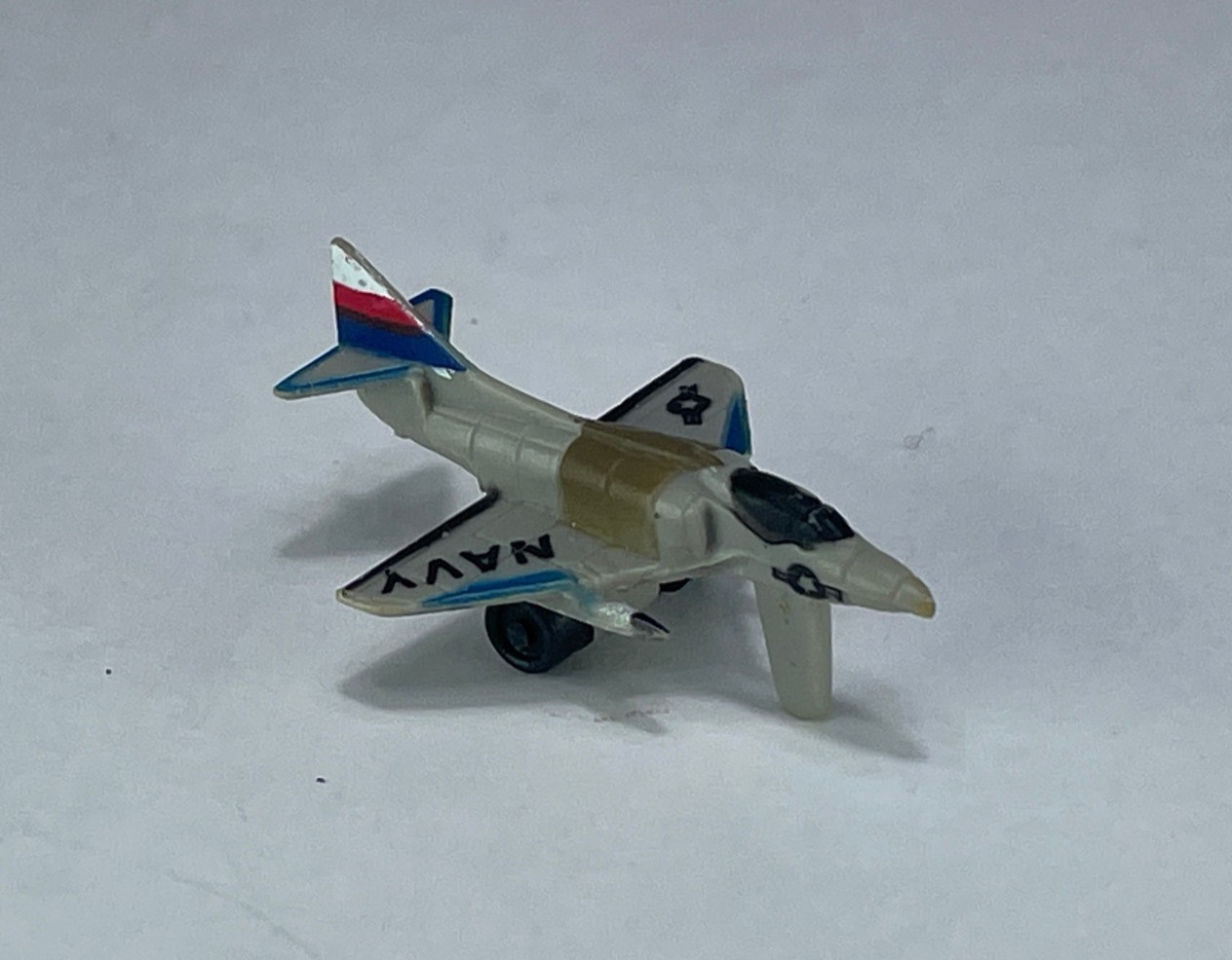 Micro Machines Funrise 1989 mini US Navy Fighter Jet #2 grey w/ red white blue