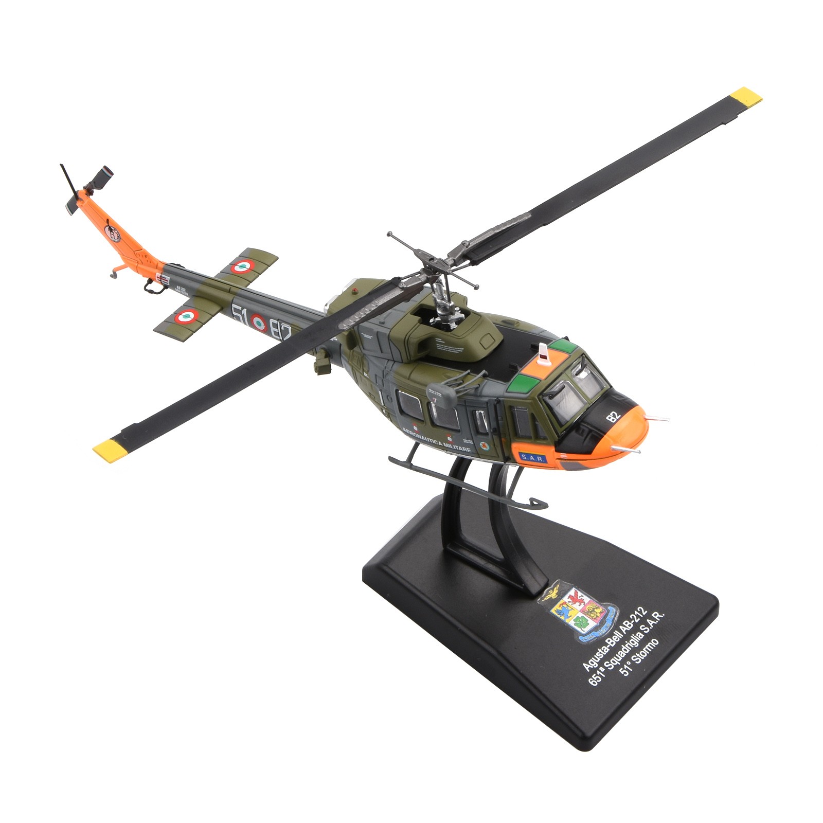 For Agusta-Bell AB 212 Helicopter 1:100 Scale Italian Navy Model Alloy New