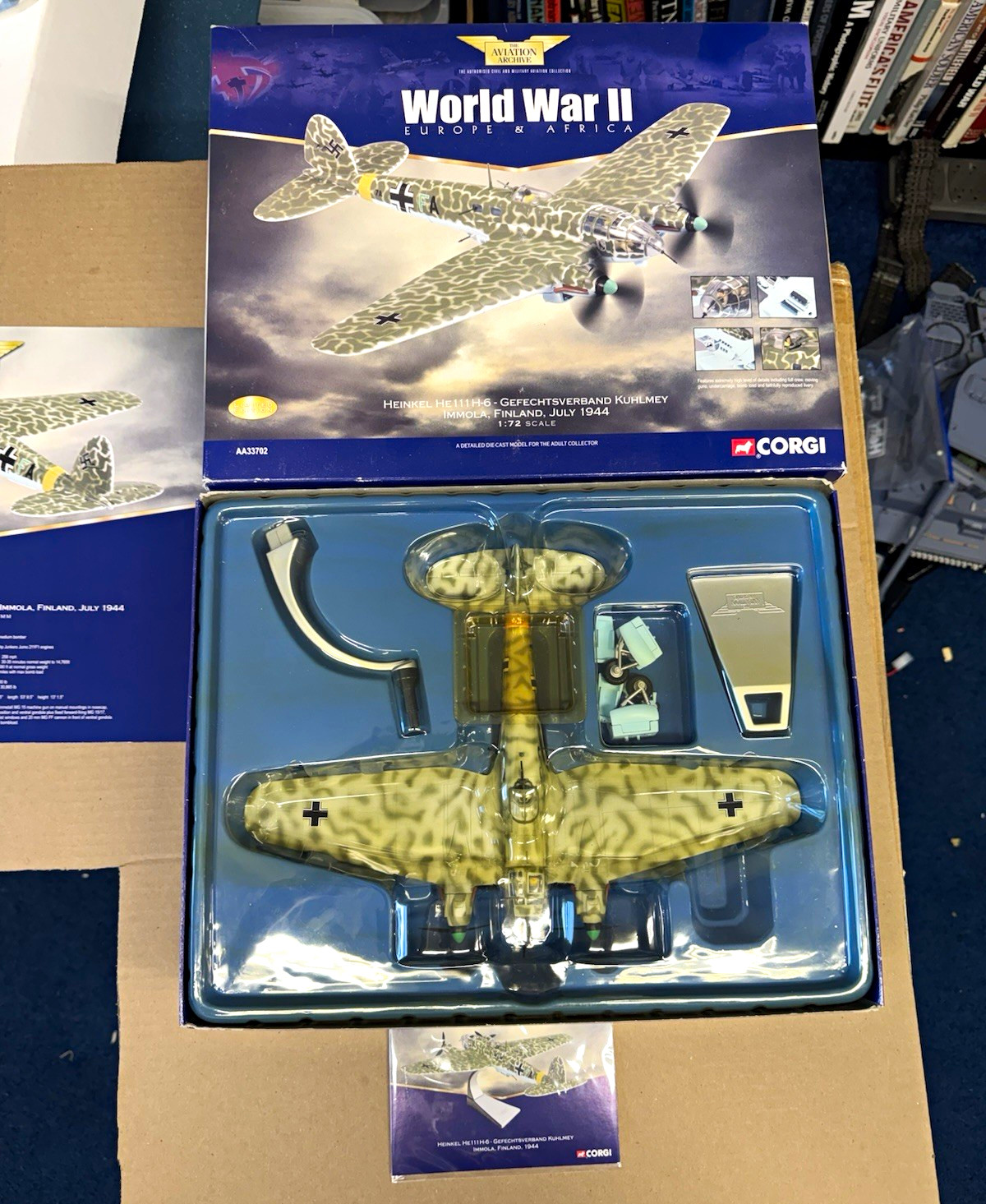 Corgi Heinkel He111H-6 1:72 Diecast WWII Military Aircraft Model w/ Stand