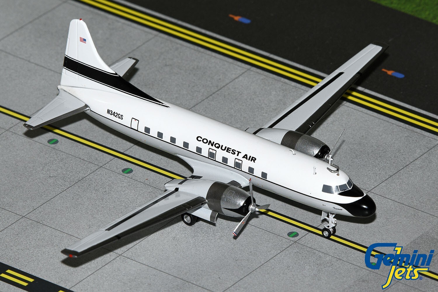Conquest Air Cargo Convair CV-340 N342GS GeminiJets G2QAI1289 1:200 IN STOCK