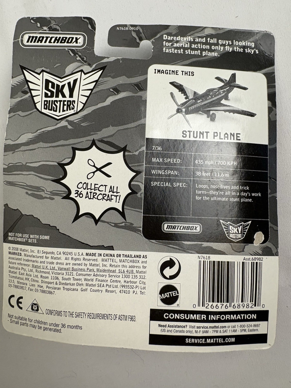 NEW 2008 Matchbox Sky Busters-Stunt Plane 2008 Unboxed