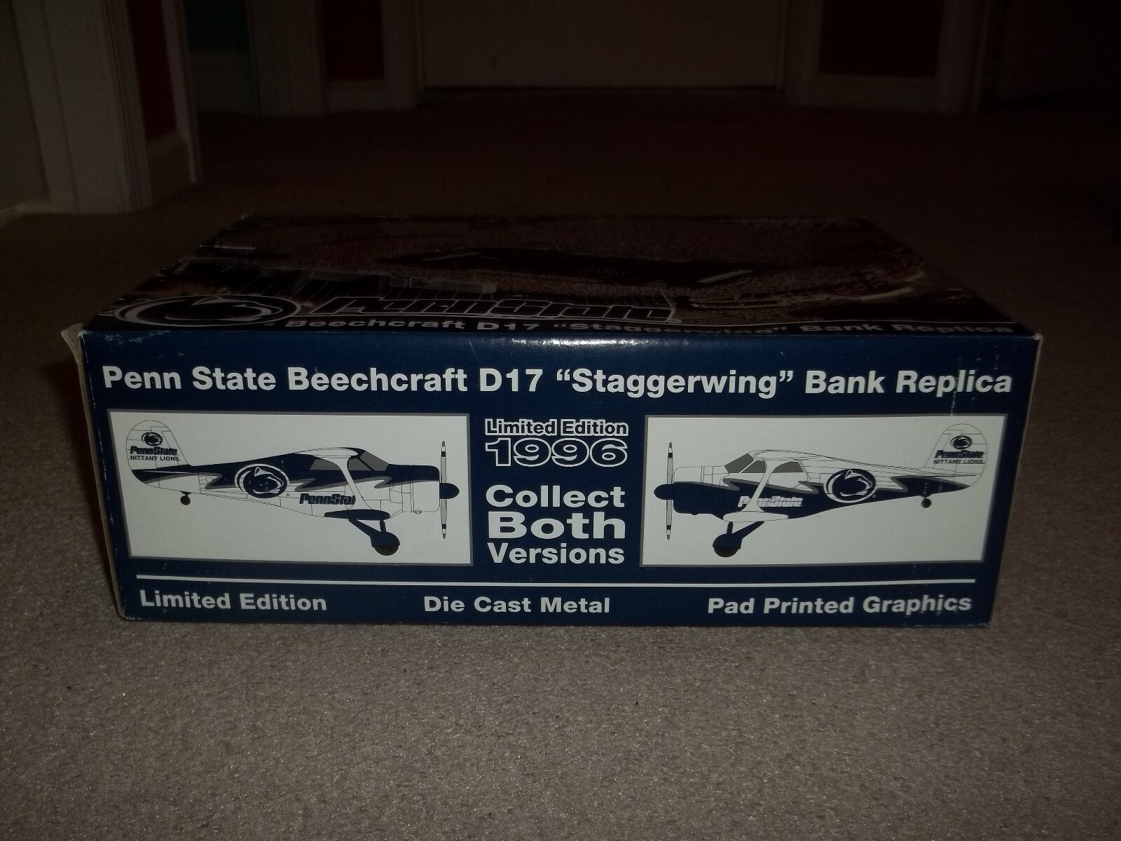 New Penn State Beechcraft D17 “Staggerwing” Die-Cast Metal AirplaneBank Replica