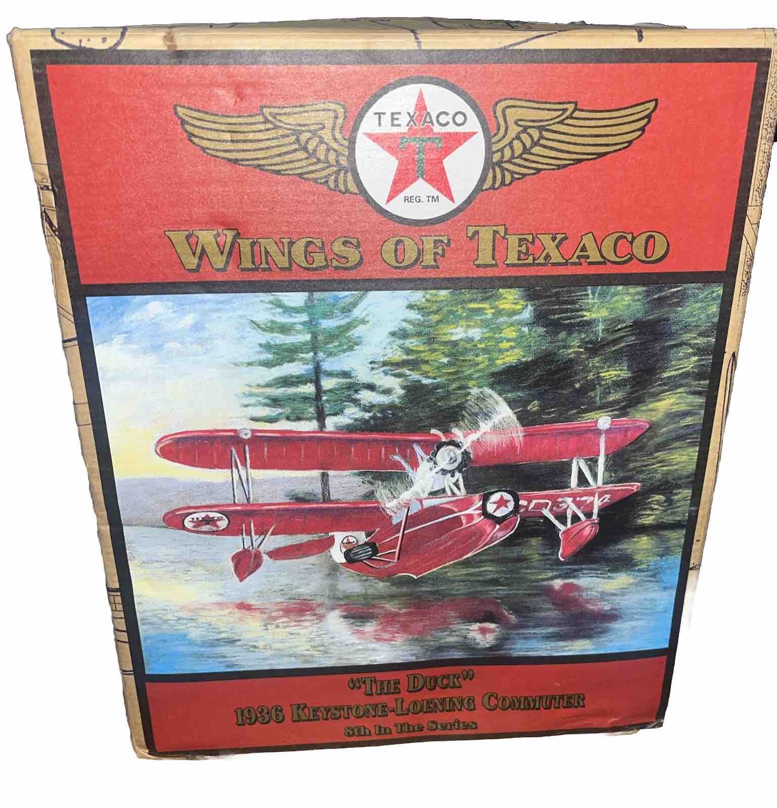 Wings of Texaco The Duck 1936 Commuter Die Cast Metal Airplane Bank
