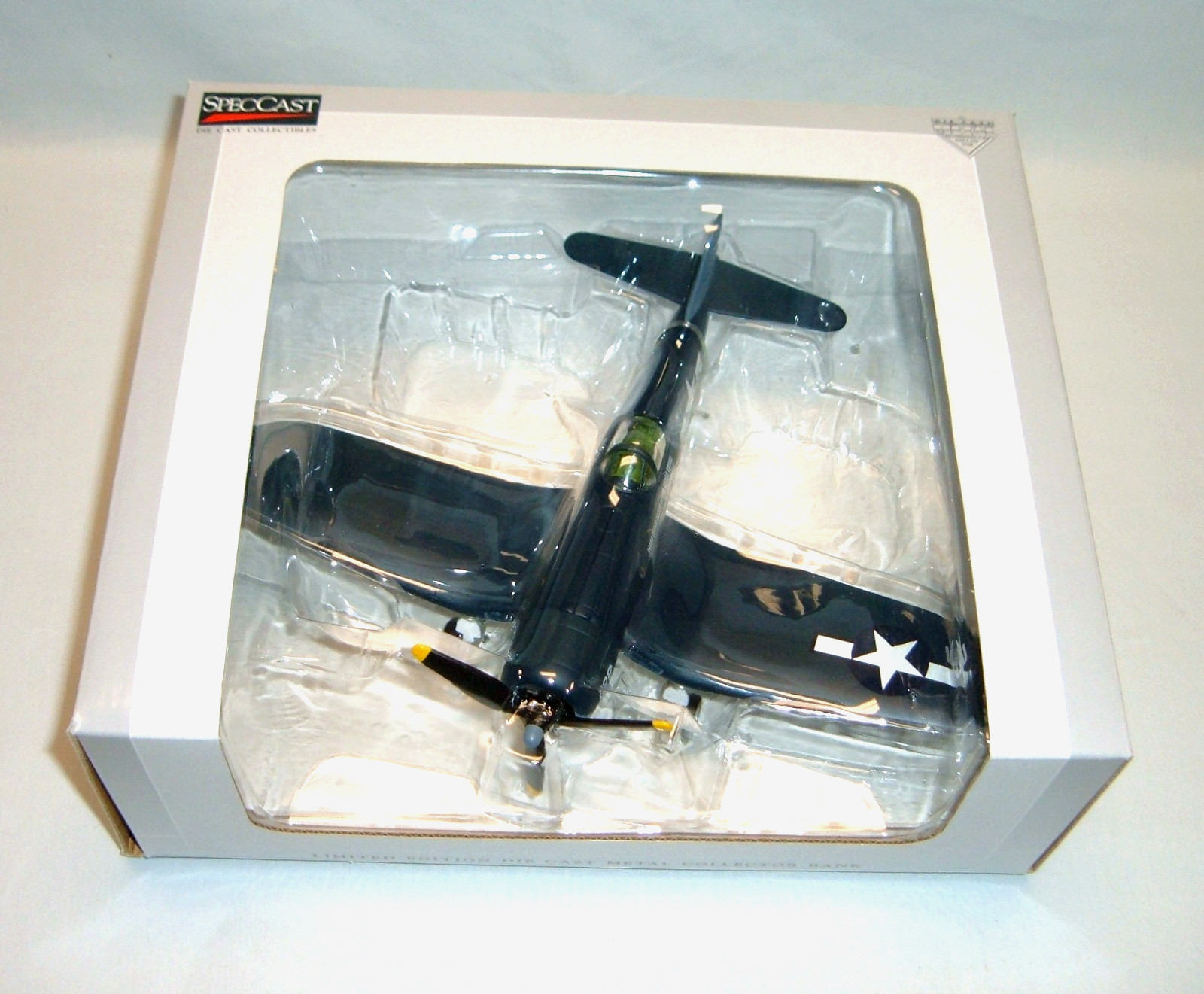 SpecCast F4U-1 Corsair Blue LTD Edition Diecast Metal Airplane Bank #47509