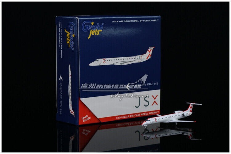 1:400 GeminiJets JSX Embraer ERJ-145 Passenger Airplane Diecast Aircraft Model