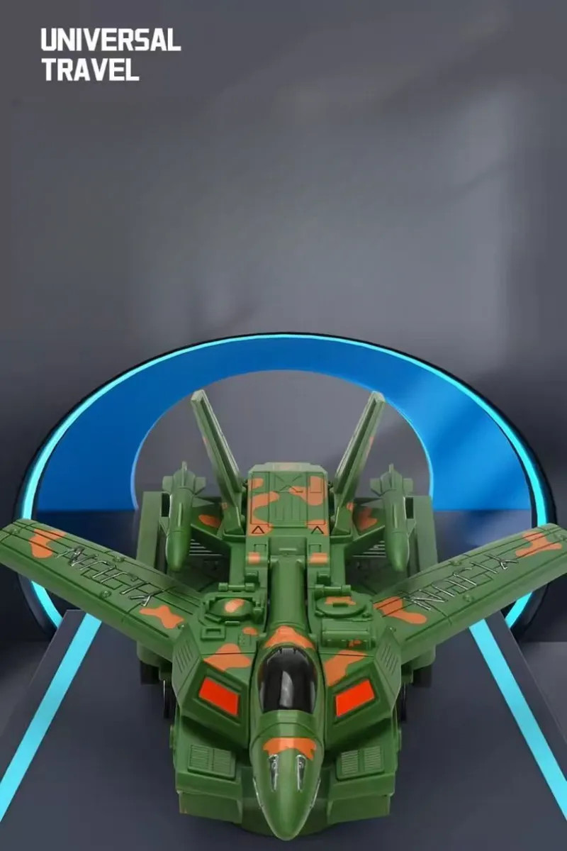Wanxiang Auto-Transforming Aircraft Tank Toy with Music and Lights – Fighter Jet