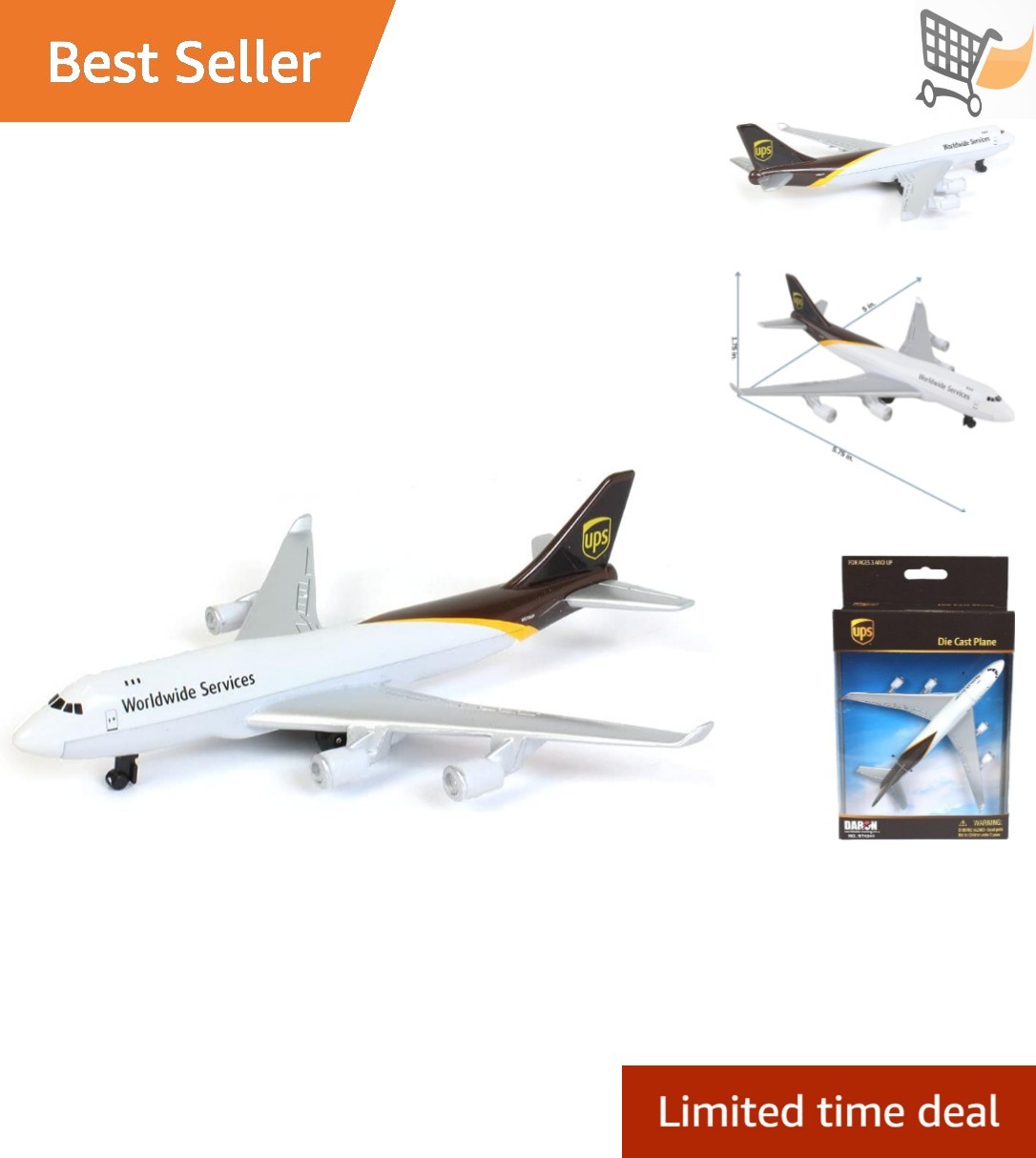 Toy Airplane Die-Cast Metal Kid Model with Plastic Parts Indoor Play