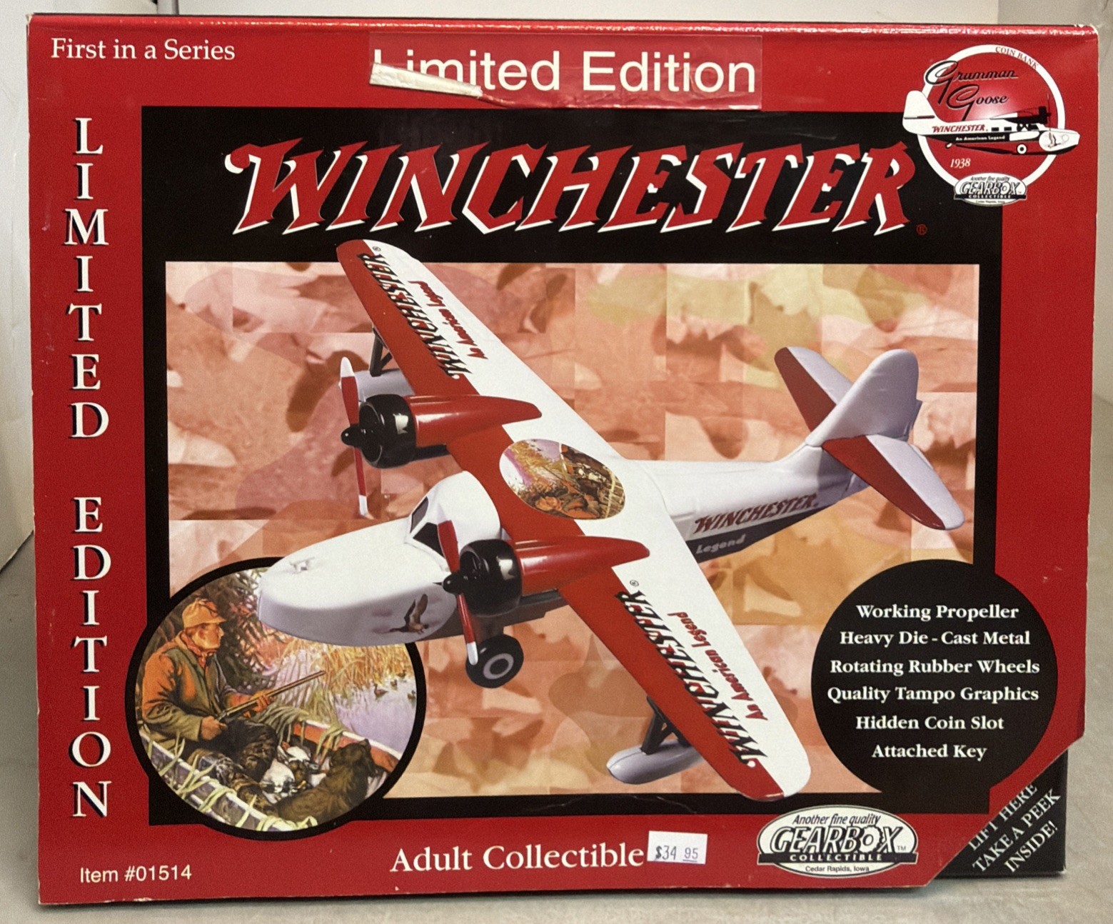 GEARBOX LIMITED EDITION WINCHESTER GRUMMAN GOOSE REPLICA COIN BANK AIRPLANE NIB