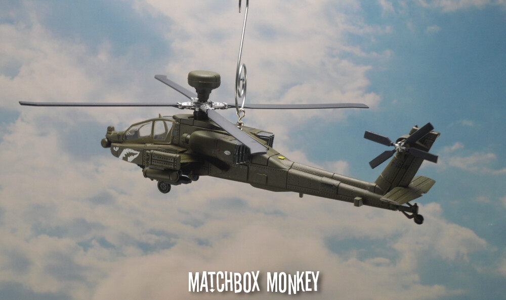 US Army Modern Boeing AH-64D Longbow Apache Helicopter Christmas Ornament USA