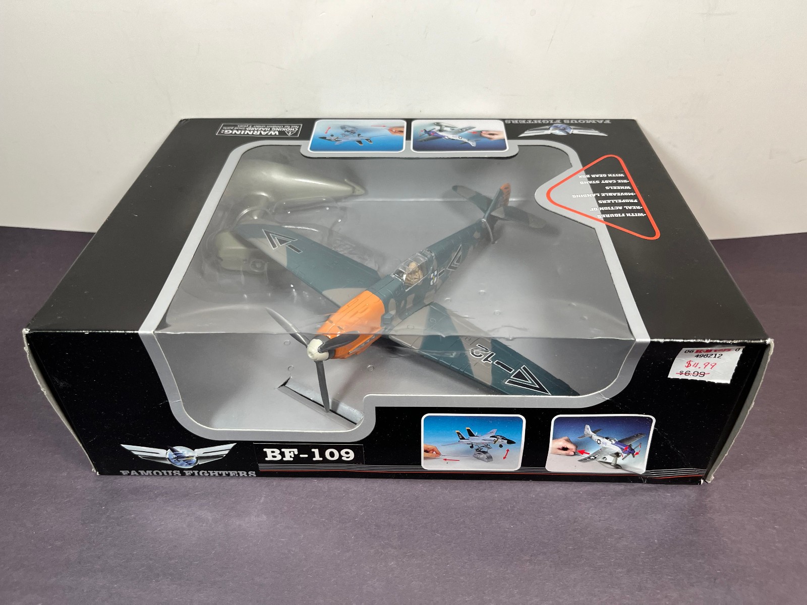 New Ray Famous Fighters BF-109 Gray Military Jet 1:48 Scale WWII Plane 1999
