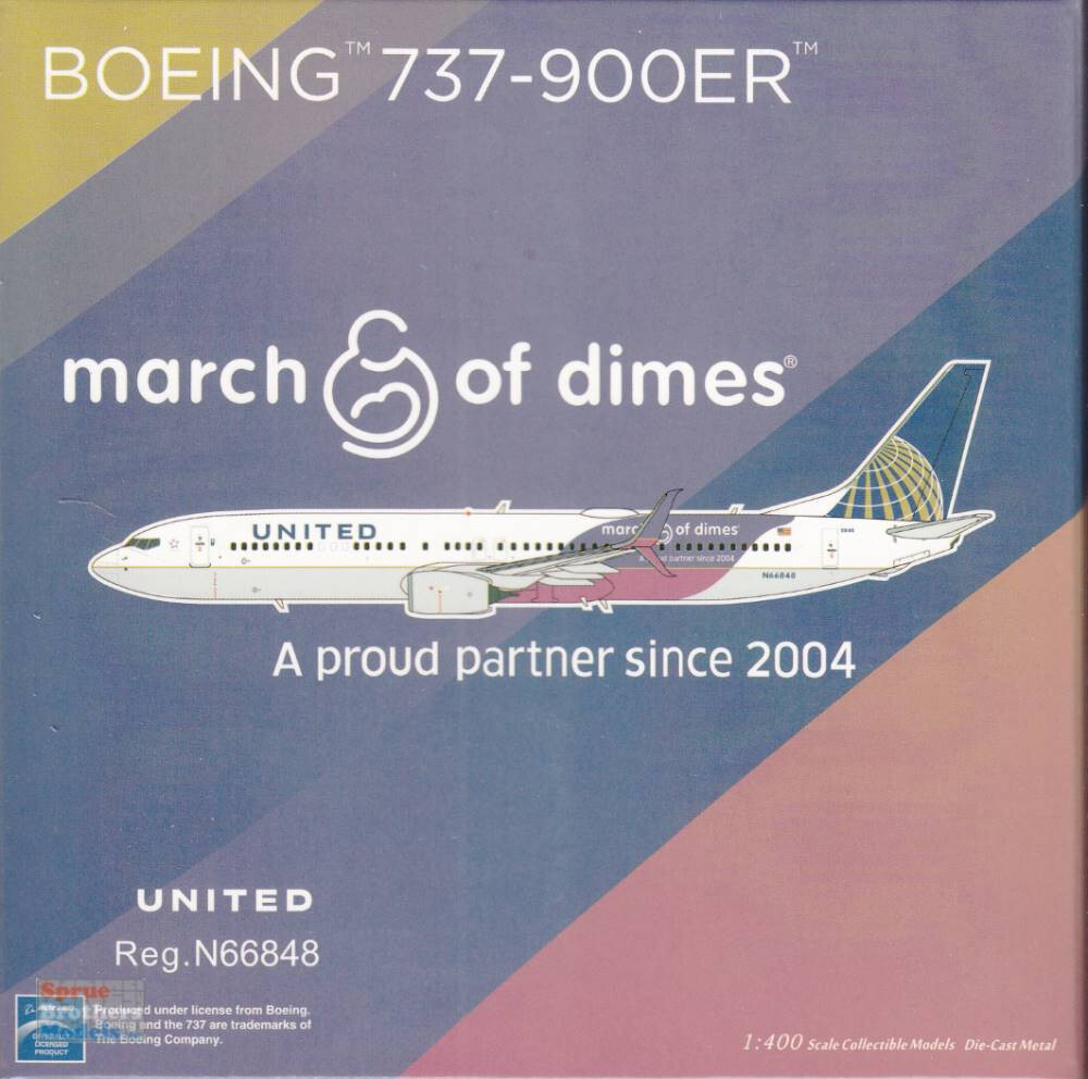 NGM79013 1:400 NG Model United Airlines B737-900ER Reg #N66848 ‘March of Dimes’