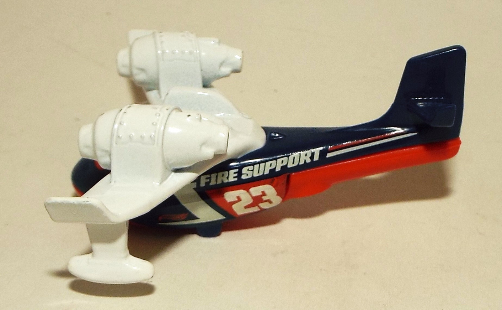 Hot Wheels Small Die Cast Water Bomber in Black & White with Red Trim