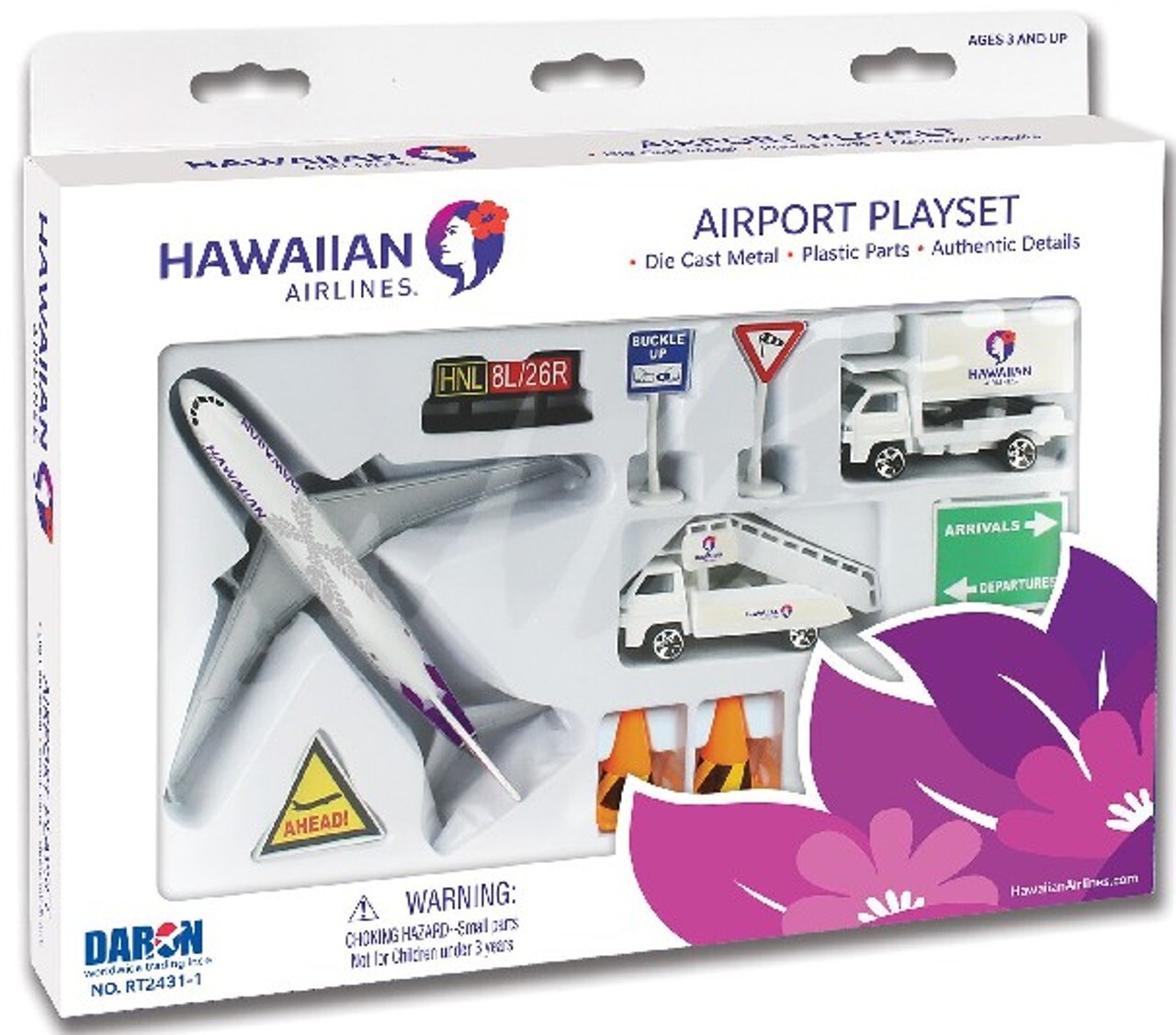 Daron Hawaiian Airlines Airport Die Cast Playset 10pc Set DAR2431