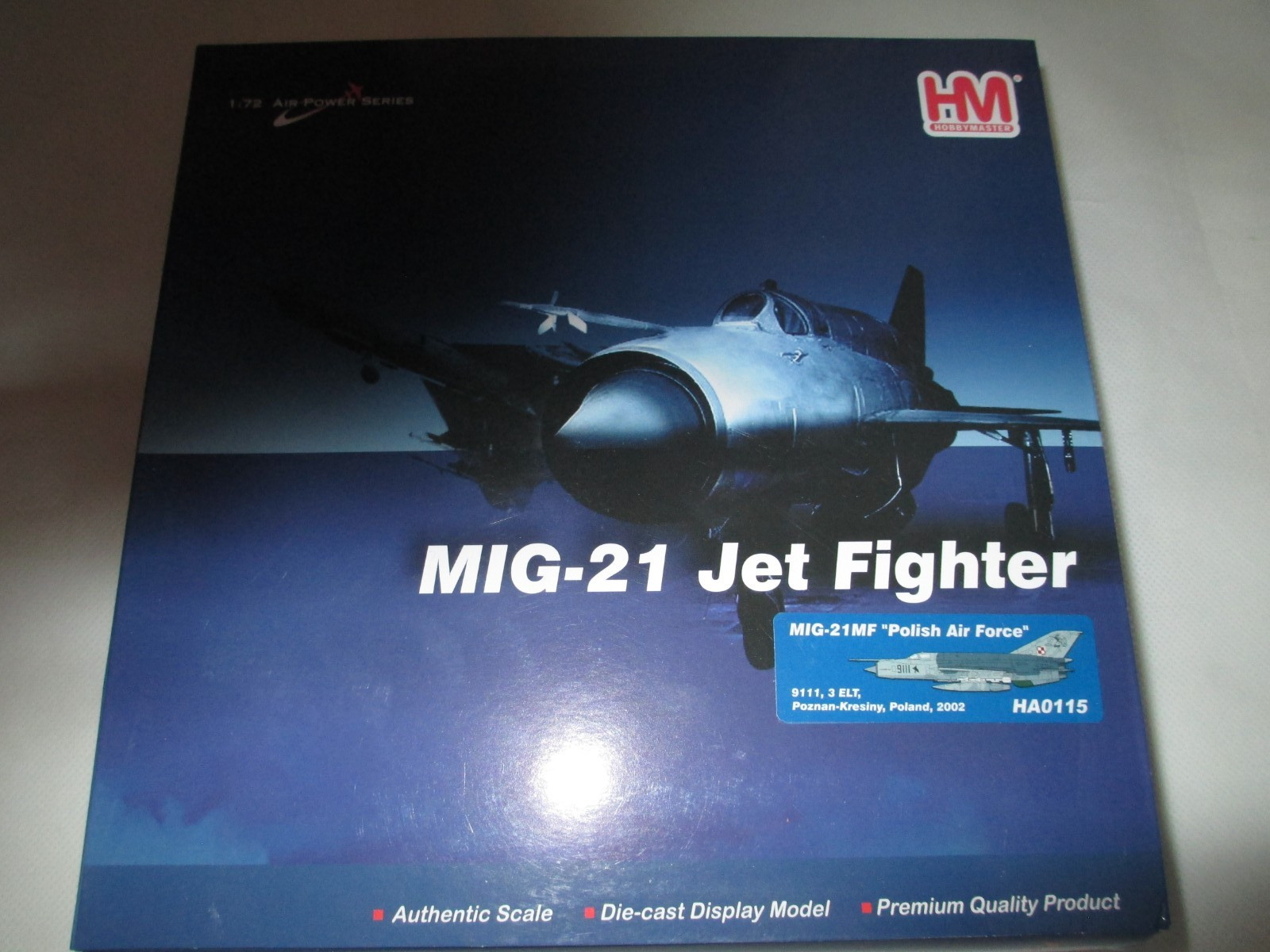HOBBY MASTER 1:72 MIG -21MF POLISH AIR FORCE 9111,3 ELT POZNAN KRZESINY 2002