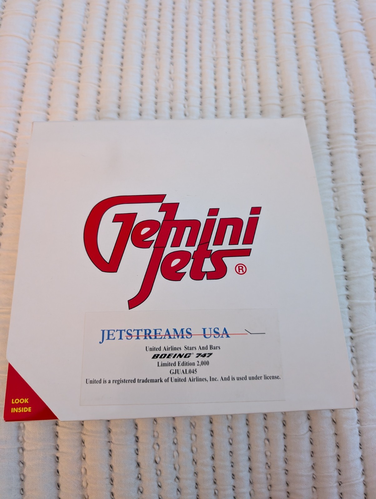 GeminiJets 1:400 United Airlines Boeing 747-100 N4735U Stars & Bars Livery RARE