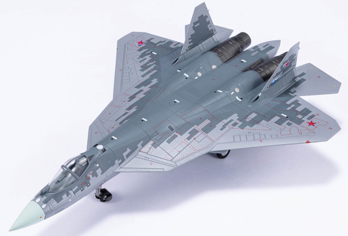 Su-57 5th Gen Stealth Russian Fighter Digital Camo – 1/72 Scale Diecast Model